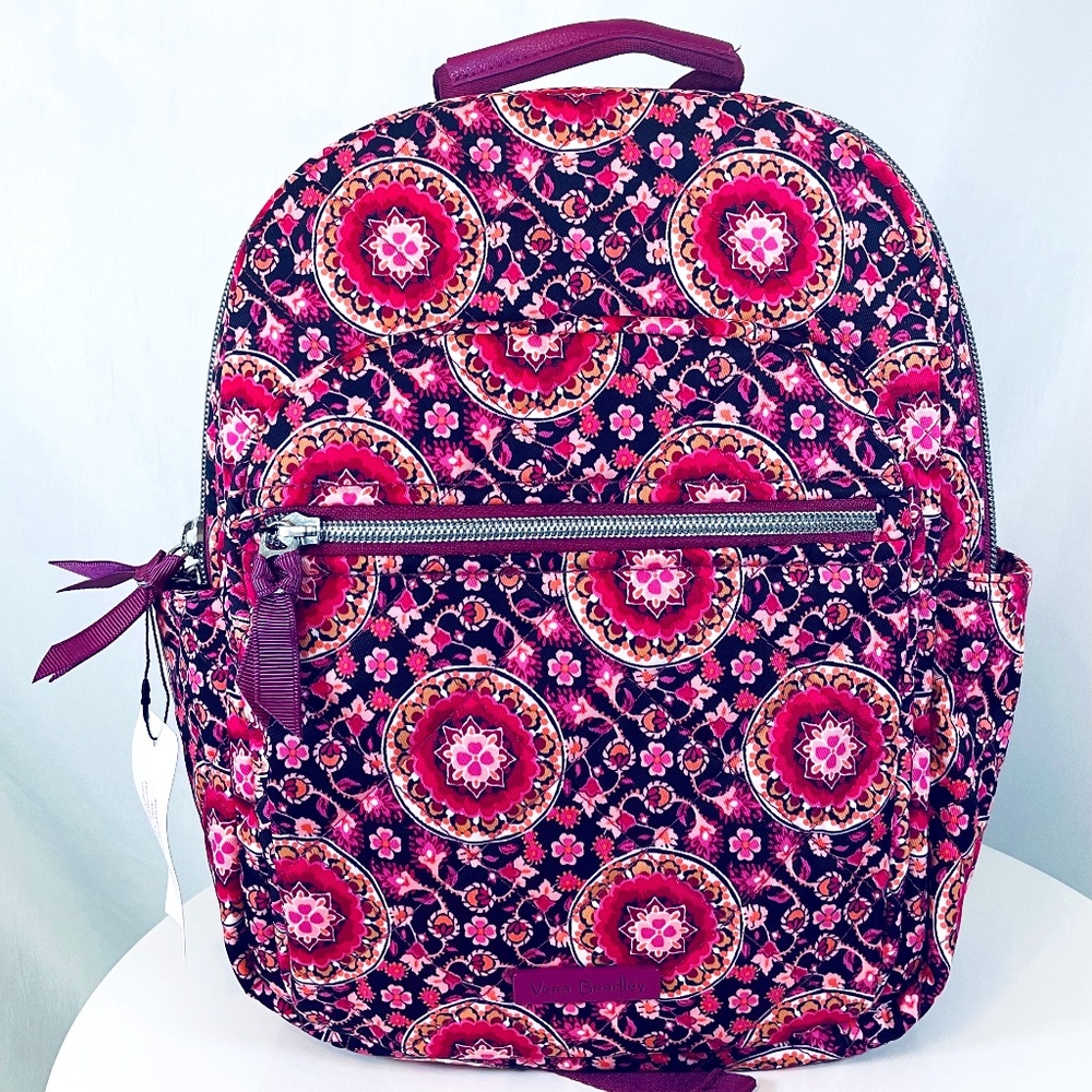🌸Vera Bradley Small Backpack Spring Break Raspberry Medallion